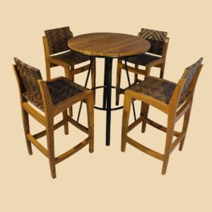 Bistrô Tulipa com Mesa bistrô e 4 Banquetas
